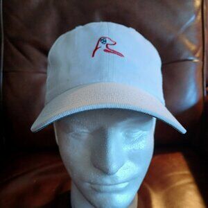 Rhoback Golf Hat Strap Back White Embroidered Logo USA Performance Adjustable